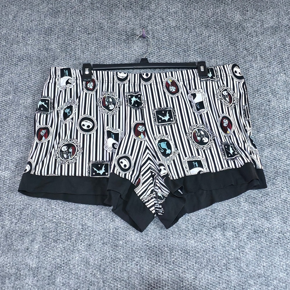 Disney Women 3X Sleep Shorts Black White Nightmare Before Christmas